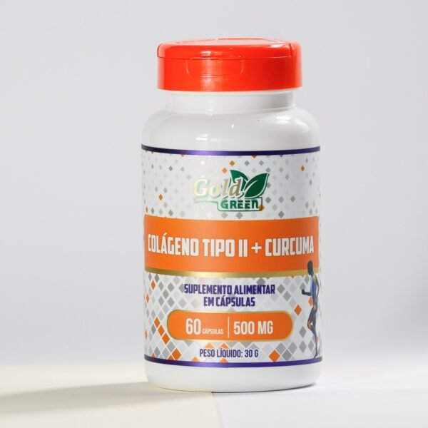 Colageno Tipo 2 + Curcumina 60 Caps 500mg Gold Green